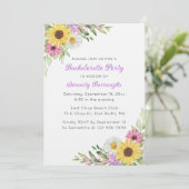 Invitation Sunflower Daisy Boho Garden Bachelorette (Debout devant)