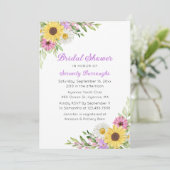 Invitation Sunflower Daisy Boho Garden Bridal Shower (Debout devant)
