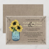 Invitation Sunflower de Mason Jar (Devant / Derrière)