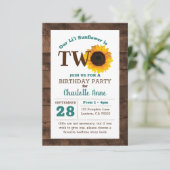 Invitation Sunflower Deuxième anniversaire (Debout devant)