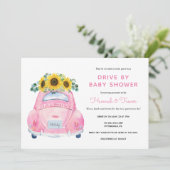 Invitation Sunflower Drive By Baby Girl Douche (Debout devant)