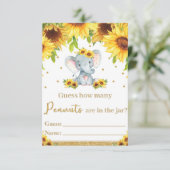 Invitation Sunflower Elephant Devine combien de cacahuètes ca (Debout devant)