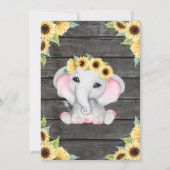 Invitation Sunflower Elephant Ultrasound Baby shower Invi (Dos)