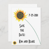 Invitation Sunflower Enregistrer la date de l'annonce (Devant / Derrière)