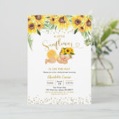 Invitation Sunflower est sur le chemin Baby shower Blonde Gir (Debout devant)