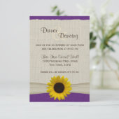 Invitation Sunflower et Burlap Purple and Yellow Reception (Debout devant)