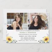 Invitation Sunflower Eucalyptus 3 PHOTO Graduation Party (Dos)