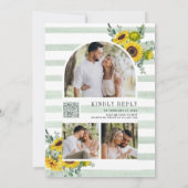 Invitation Sunflower Eucalyptus Arch QR Code Mariage Bourgogn (Dos)