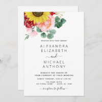 Sunflower Eucalyptus Country Watercolor Mariage