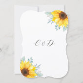 Invitation Sunflower Eucalyptus Elegant Monogram Wedding (Dos)