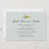 Invitation Sunflower Eucalyptus Fête des mariées verte (Dos)