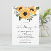 Invitation Sunflower Eucalyptus Greenery Wedding  (Debout devant)