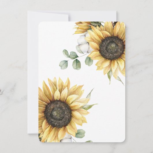 Invitation Sunflower Eucalyptus Mariage botanique (Dos)