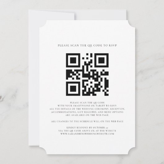 Invitation Sunflower Eucalyptus QR Code All-in-One Mariage (Dos)