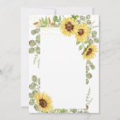Invitation Sunflower Eucalyptus String Fête des mariées (Dos)