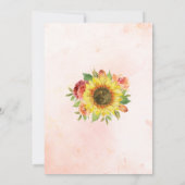 Invitation Sunflower Fall Floral Gold Frontière Fête des mari (Dos)
