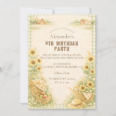 Invitation Sunflower Farm Storybook Kids Birthday (Devant)