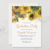 Invitation Sunflower Floral Graduation Party 2024 (Devant)