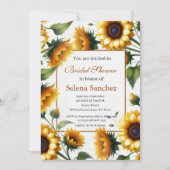 Invitation Sunflower Floral Mariée Rustique Boho Fête des mar (Devant)