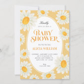 Invitation Sunflower Floral seamless pattern baby shower (Devant)