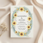 Invitation Sunflower Floral Watercolor Wedding Invite