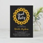 Invitation Sunflower Floral Wreath Graduation Party (Debout devant)