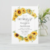 Invitation Sunflower Géométrique Automne Mariage photo Automn (Debout devant)