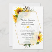 Invitation Sunflower Géométrique Bride virtuelle ou Baby show (Devant)