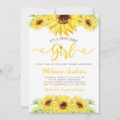 Invitation Sunflower Girl été Baby shower floral (Devant)