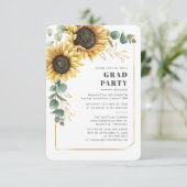 Invitation Sunflower Grad 2025 Photo Graduation Party (Debout devant)
