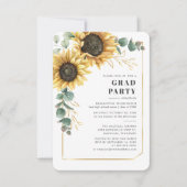 Invitation Sunflower Grad 2025 Photo Graduation Party (Devant)