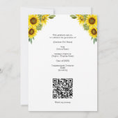 Invitation Sunflower Graduation Photo Rustic Floral QR Code (Dos)