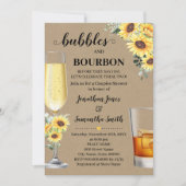 Invitation Sunflower Greenery Bubbles & Bourbon Avant de fair (Devant)