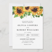 Invitation Sunflower Greenery Mariage (Devant)