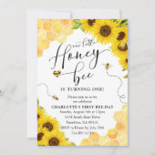 Invitation Sunflower Honey Bee Premier anniversaire (Devant)