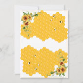 Invitation Sunflower Honeycomb Baby shower de la mère à l'abe (Dos)