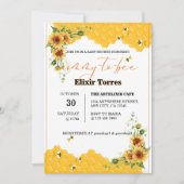 Invitation Sunflower Honeycomb Baby shower de la mère à l'abe (Devant)