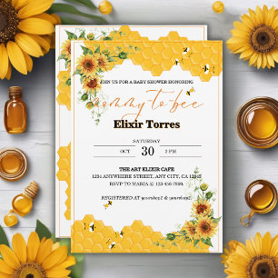 Invitation Sunflower Honeycomb Baby shower de la mère à l'abe