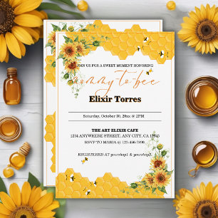Invitation Sunflower Honeycomb Baby shower de la mère à l'abe