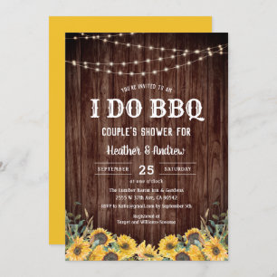 Invitation Sunflower I Do BBQ Couple Fiançailles de douche