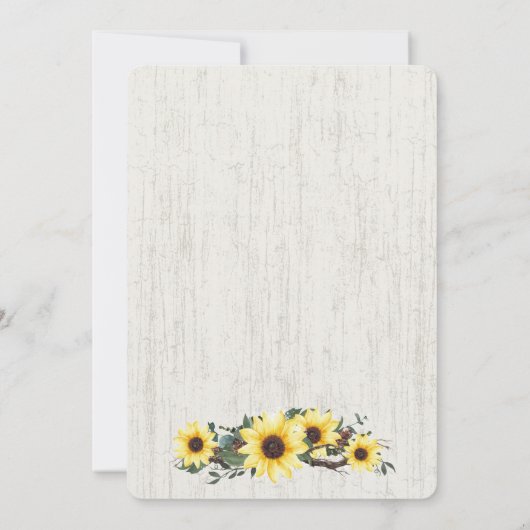 Invitation Sunflower Jar et String Lights Russe Mariage (Dos)