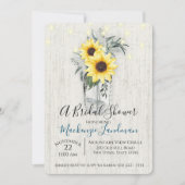 Invitation Sunflower Jar et String Lights Russe Mariage (Devant)