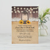 Invitation Sunflower Lantern Baby Respire Rustique Mariage (Debout devant)