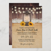 Invitation Sunflower Lantern Baby Respire Rustique Mariage (Devant / Derrière)