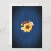 Invitation Sunflower Mason Jar Blue Wood Lights Mariage (Dos)