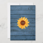 Invitation Sunflower Mason Jar Rustique String Lights Mariage (Dos)
