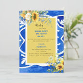 Invitation Sunflower Méditerranéenne Perspective bébé Douche (Debout devant)