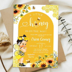 Invitation Sunflower Mexicaine Fille Miel Baby shower d'abeil