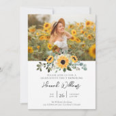Invitation Sunflower Modern Photo Graduation Party (Devant)