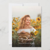 Invitation Sunflower Modern Photo Graduation Party (Dos)